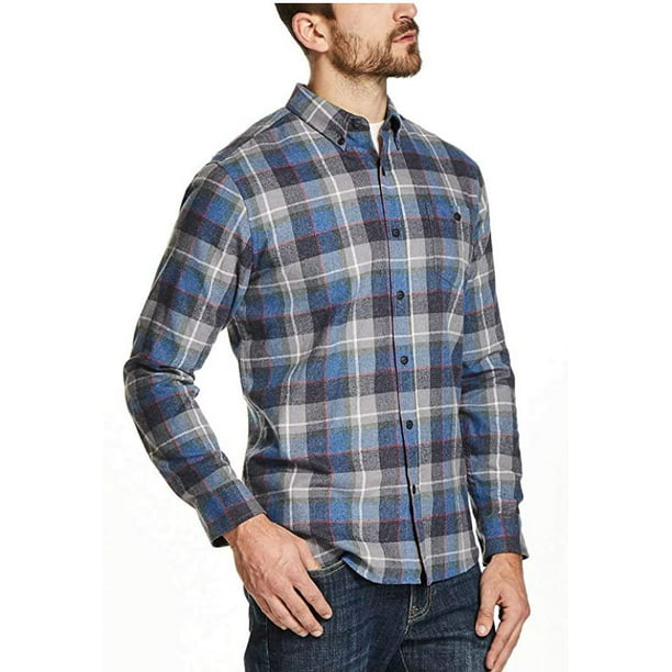 Vintage Men/'s Flannel Shirt in Grey
